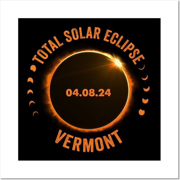 Vermont Total Solar Eclipse 2024 American Totality April 8 Wall Art by Sky at night